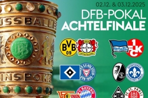 德国杯1/8决赛对阵：多特vs勒沃库森，柏林联合vs拜仁