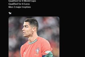 C罗出现前后的葡萄牙：无冠，3次世界杯→大赛3冠，6次世界杯